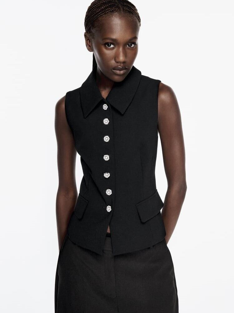 Long Waist Coat Vest & Pants Coord Set