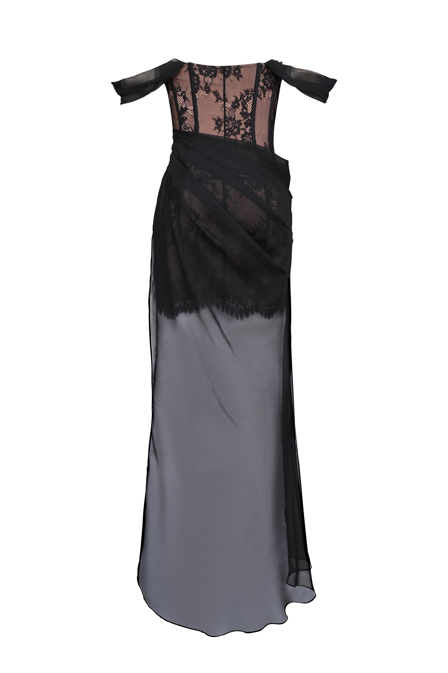 Black – Sexy Sheer Lace A-Line Dress