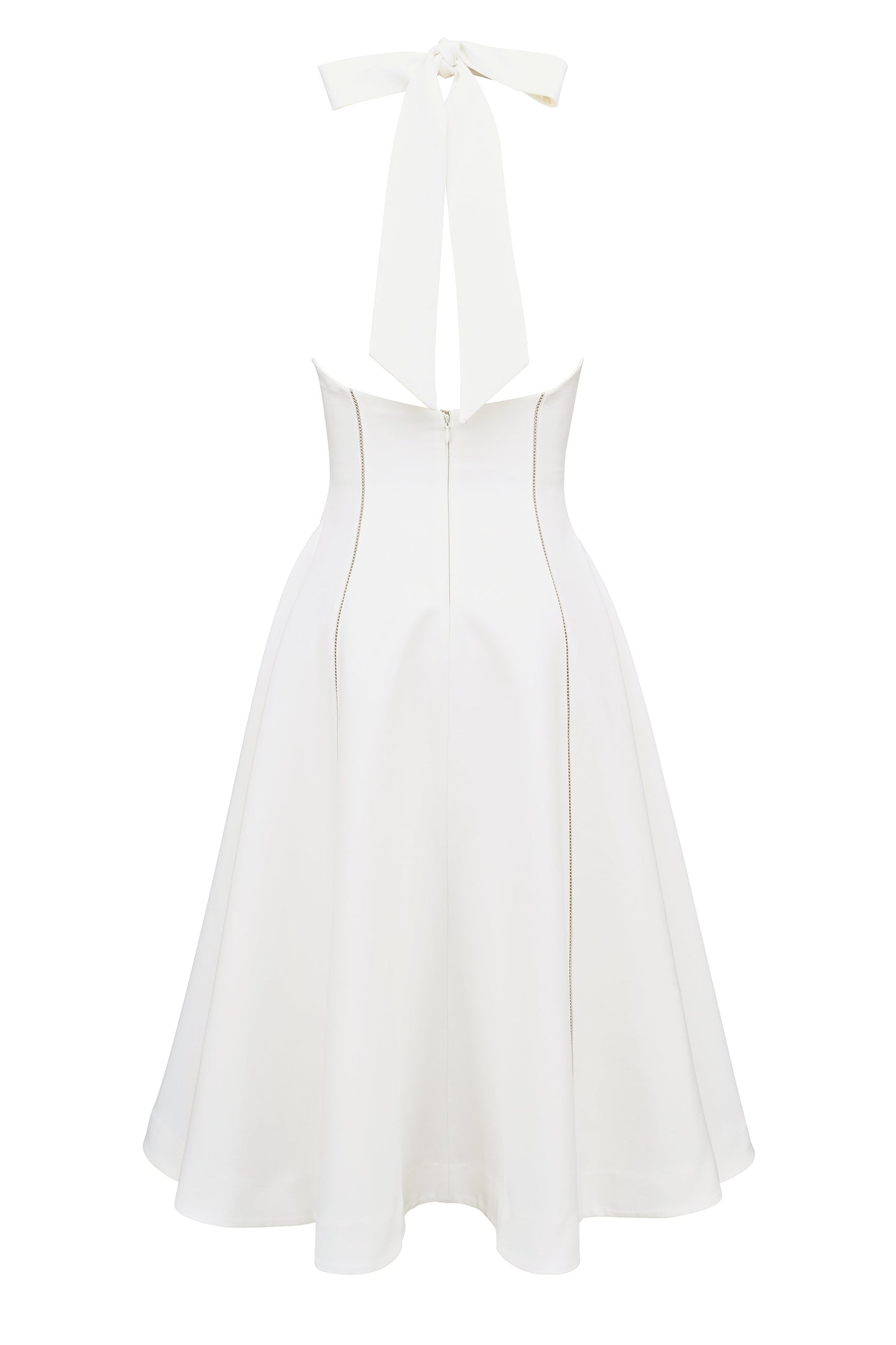 White – Ruched Slim-Fit Halter Dress