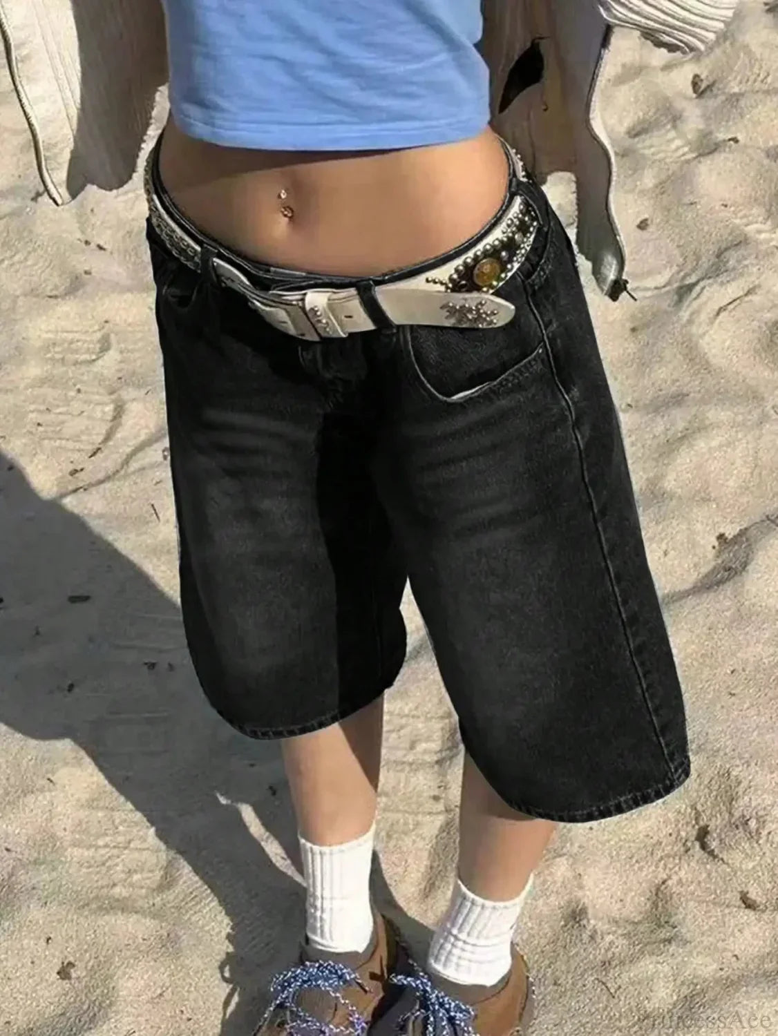 Sloping Pocket Bermuda Denim Short