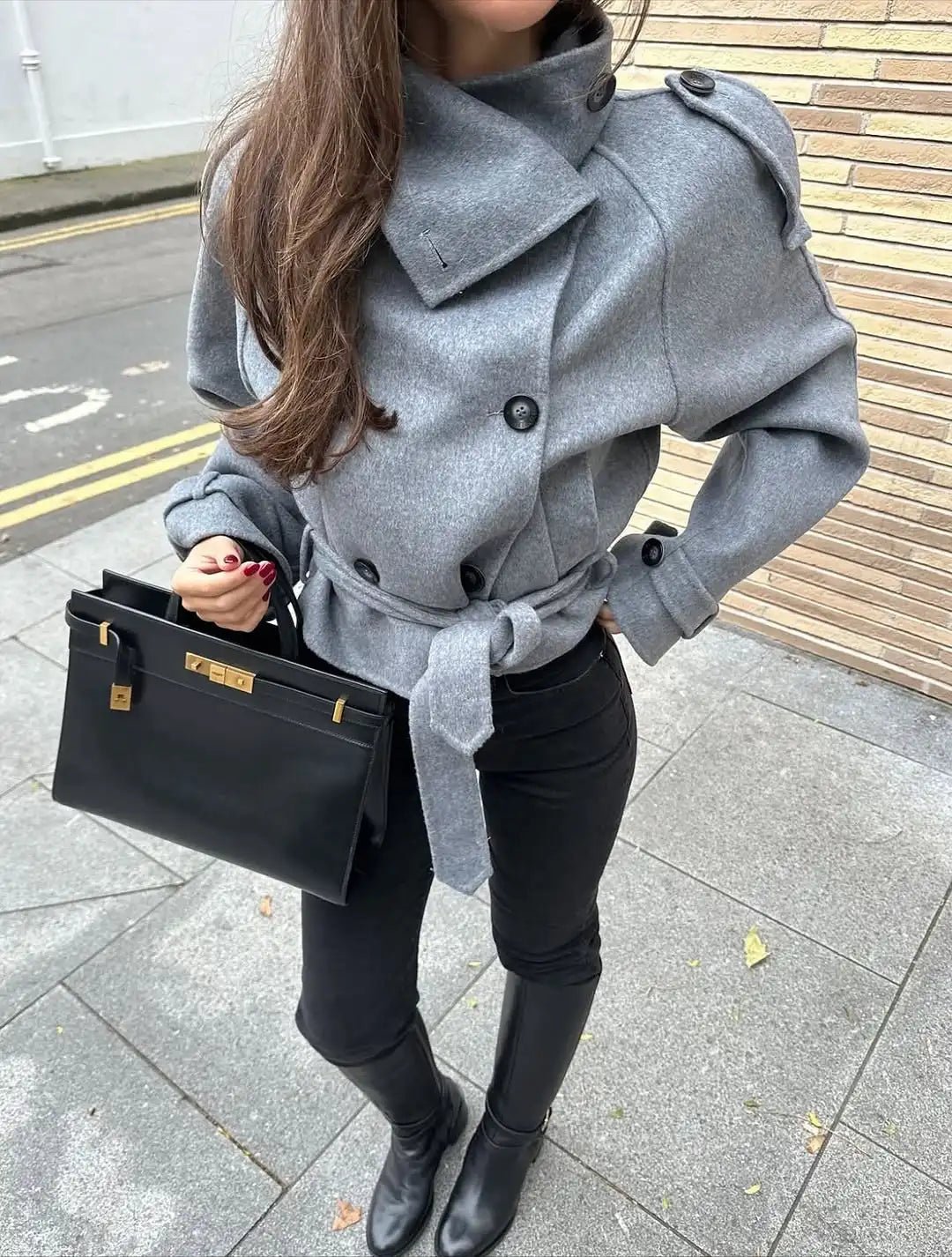 Ruth Double-Breasted Turtleneck Coat