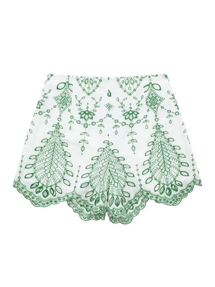 Beatrice Needlework Shorts Set