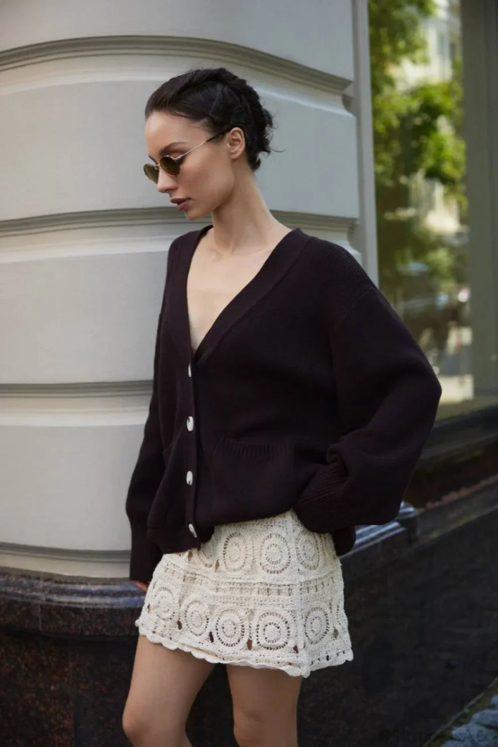 Solid Minimalist Sheer Long Sleeve Sweater
