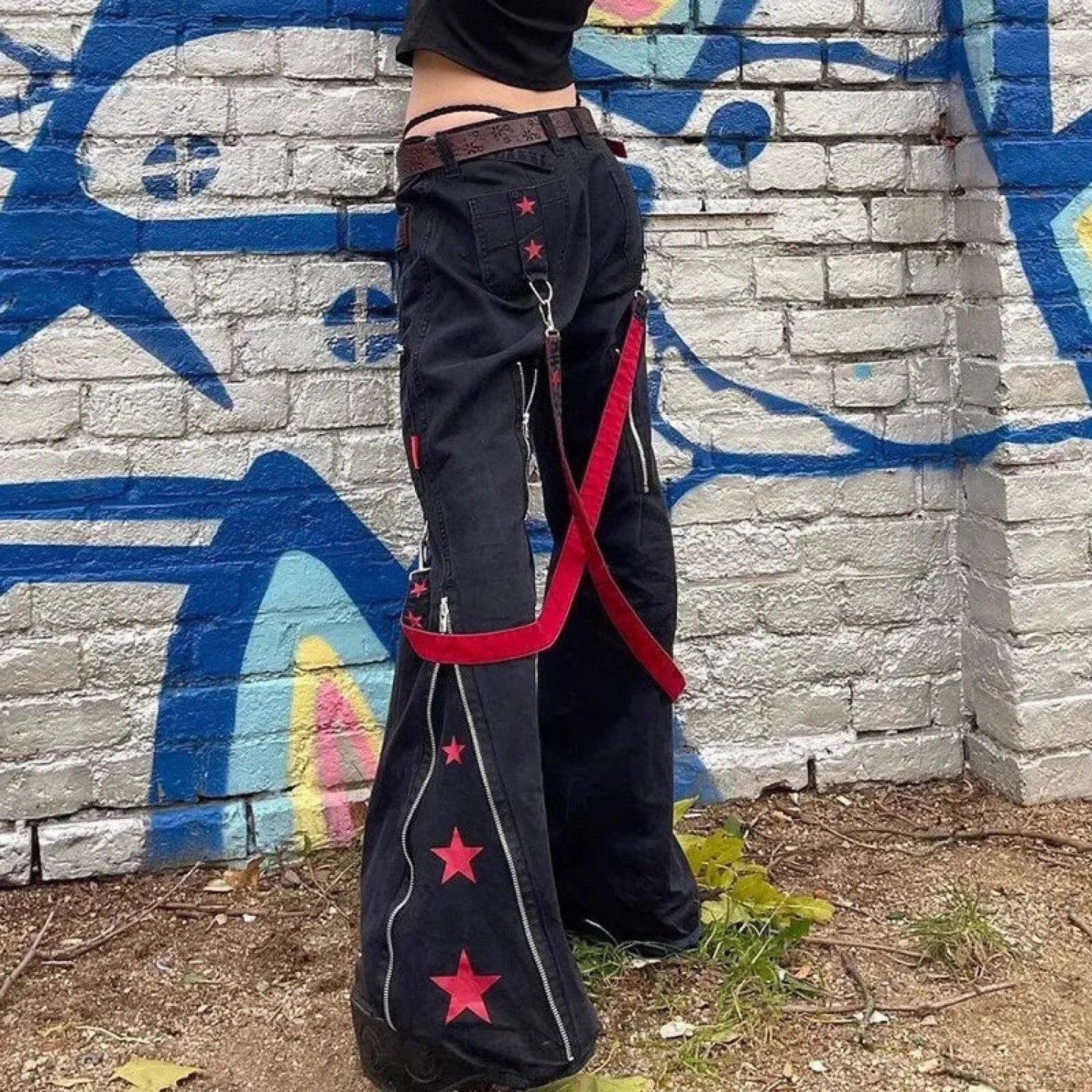Star Print Gothic Loose Pant