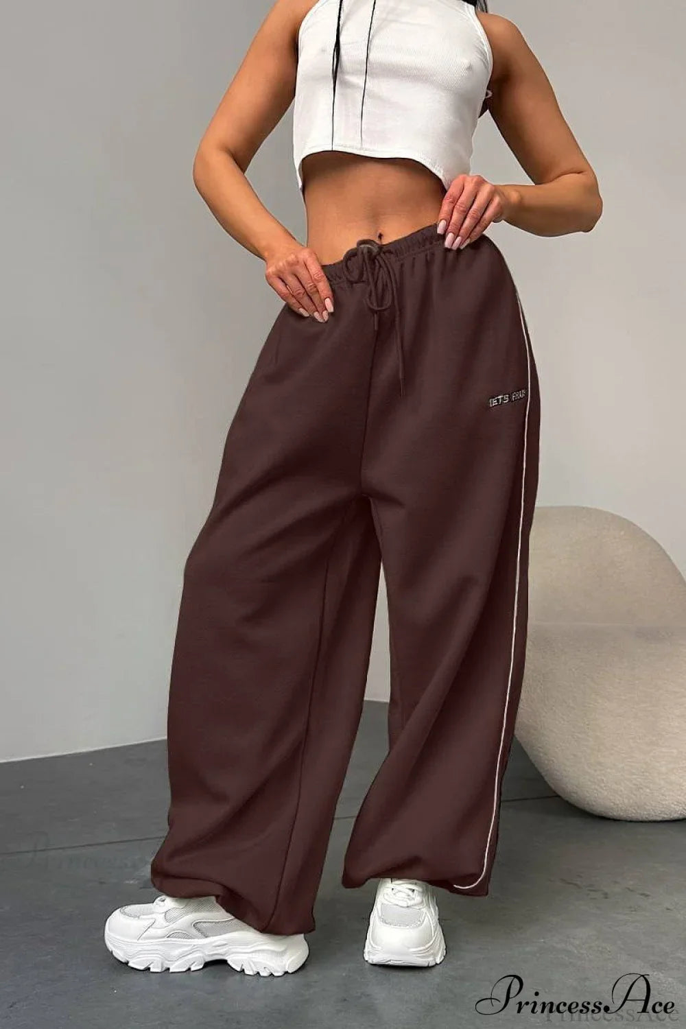Striped Wide Leg Drapey Convertible Cuffed Pants
