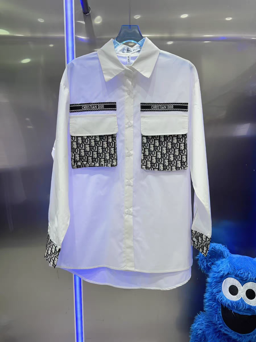 CD White Print Oversized Fit Shirt