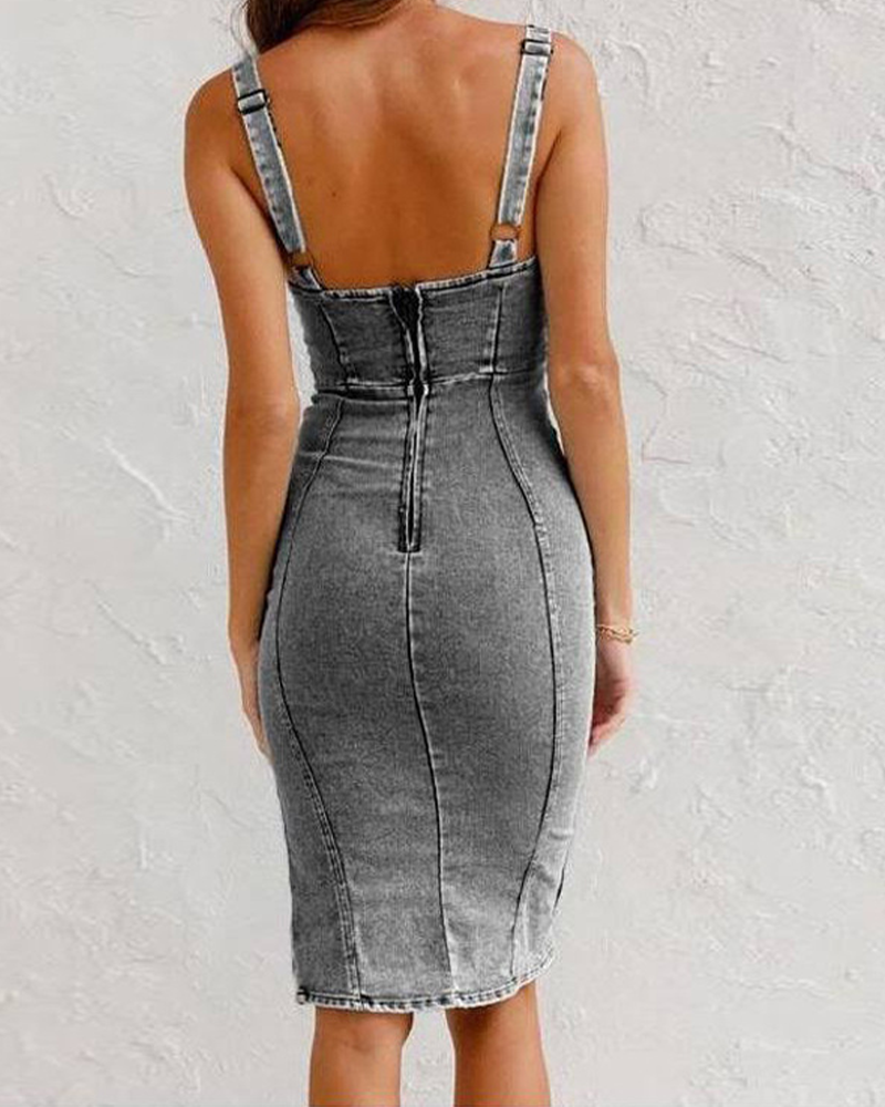 Vintage Casual Denim Dress