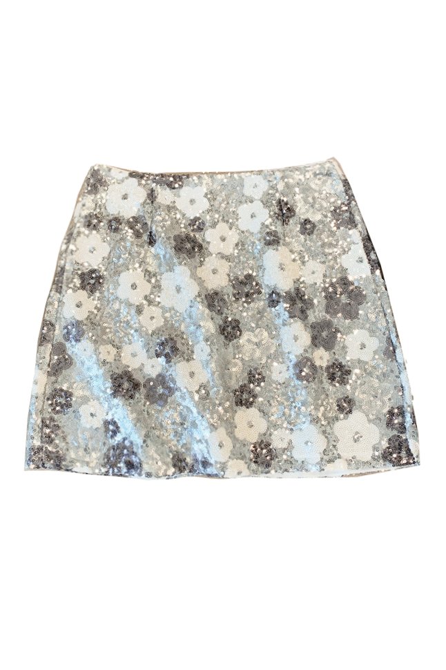 Vera Floral Sequins Mini Skirt