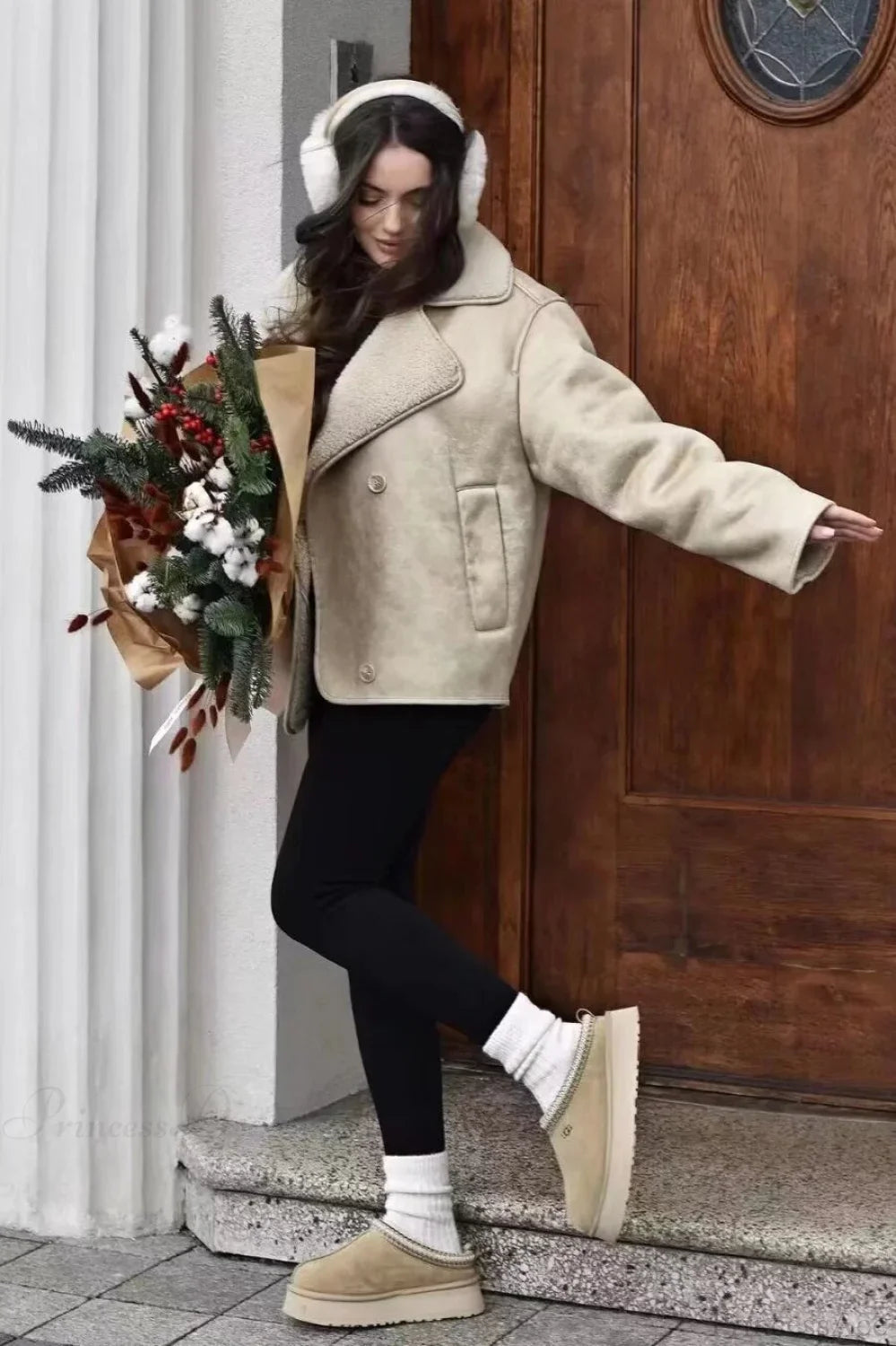 Vintage Reversible Fleece Loose Chic Warm Coat