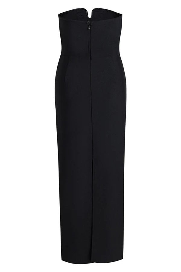 Virginia Crystal Embellished Strapless Polyester Maxi Dress