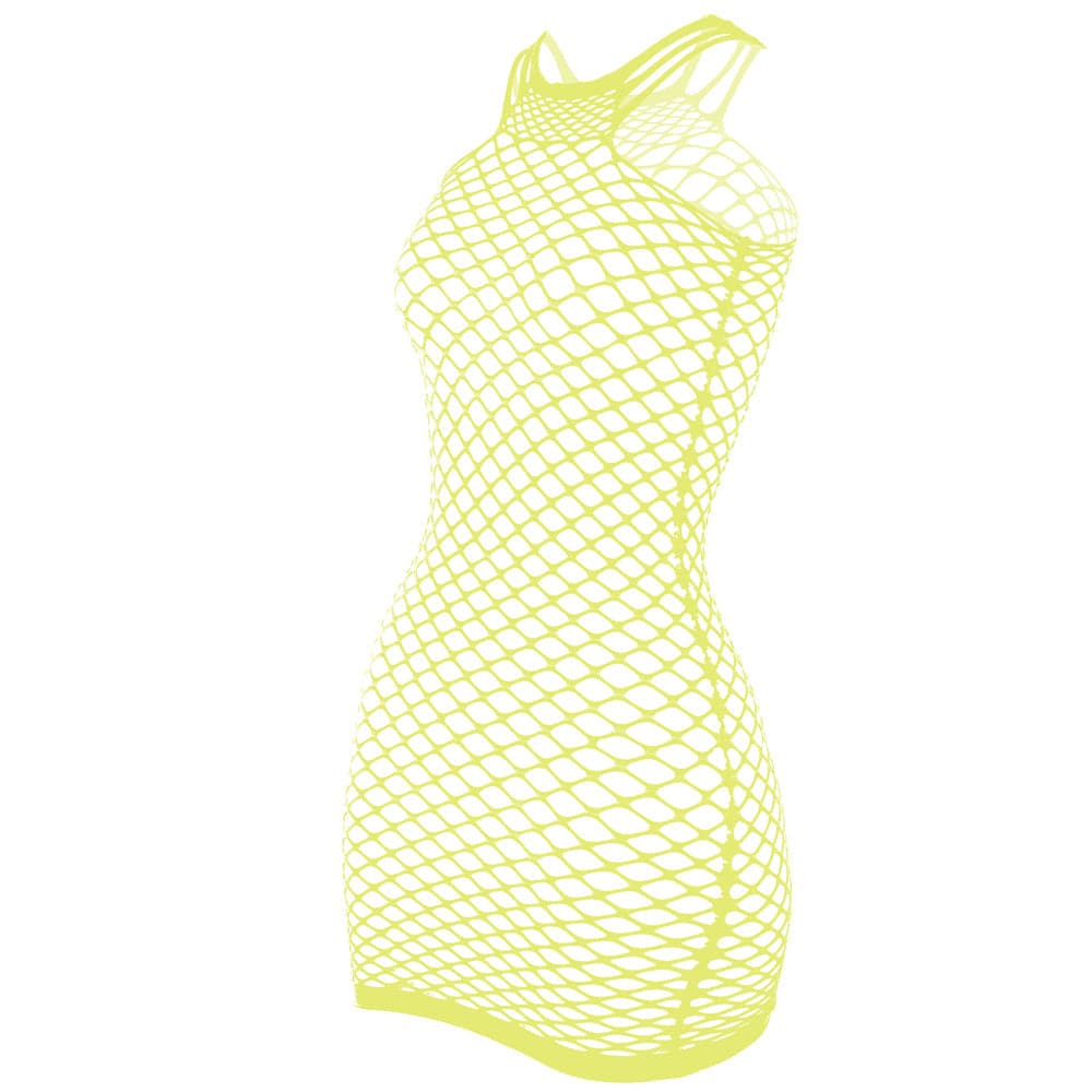 Fishnet stitch strappy tank mini dress