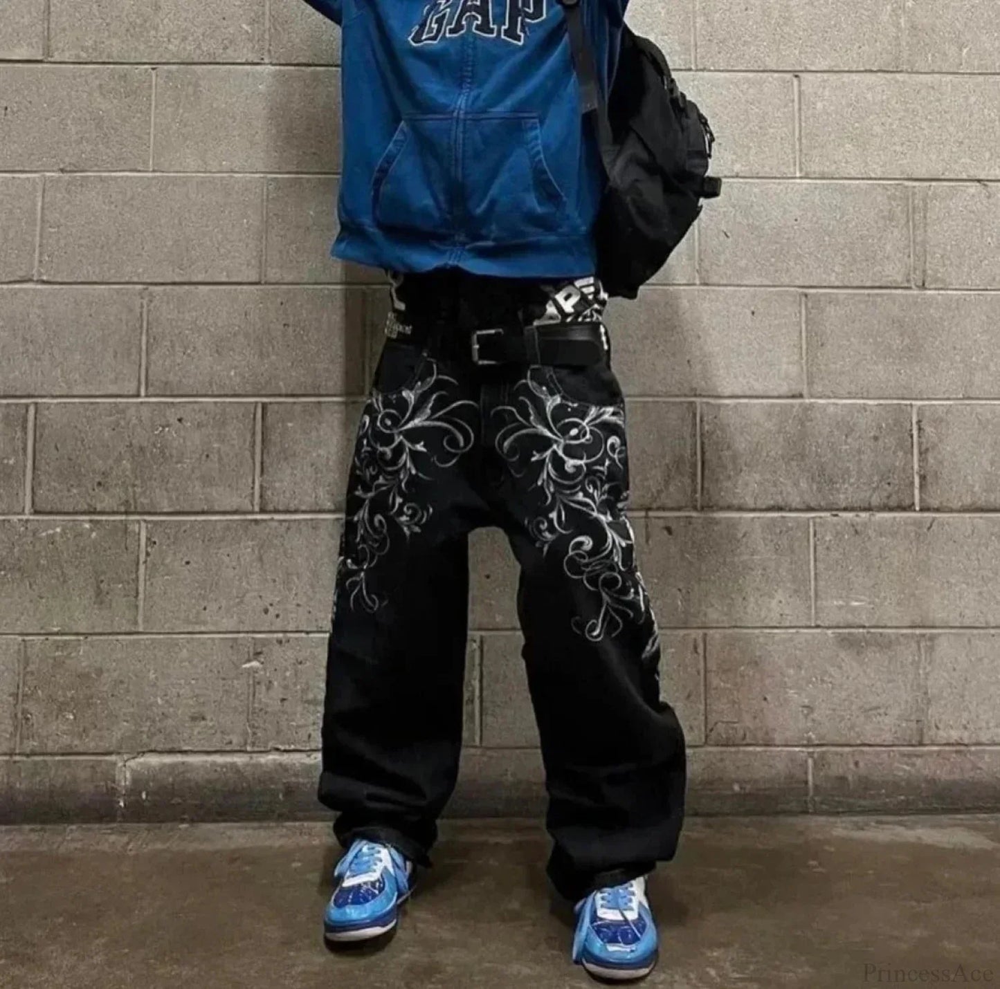 Y2K Gothic Design Print Loose Pant