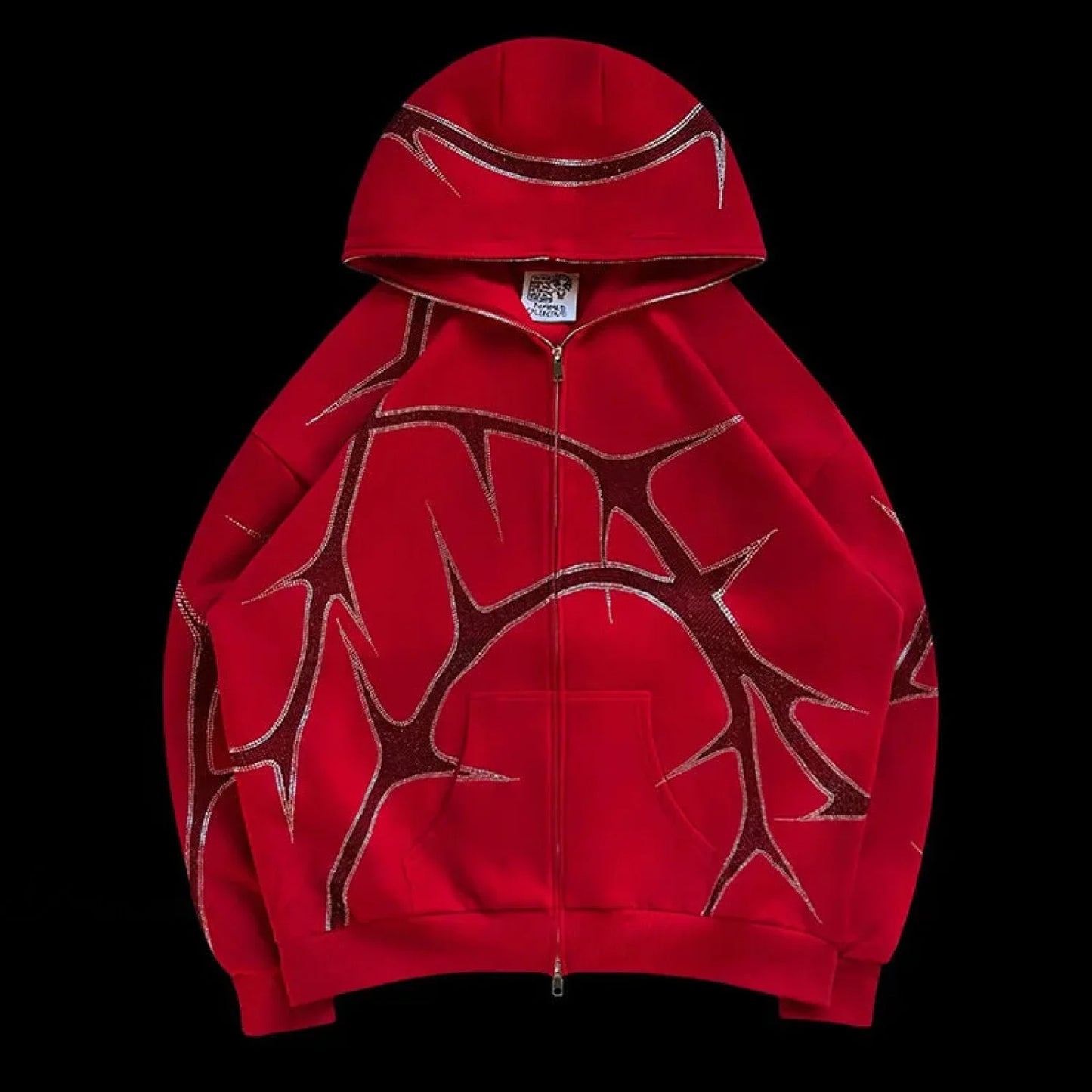 Y2K Mysterious Rhinestone Zipper Hoodie