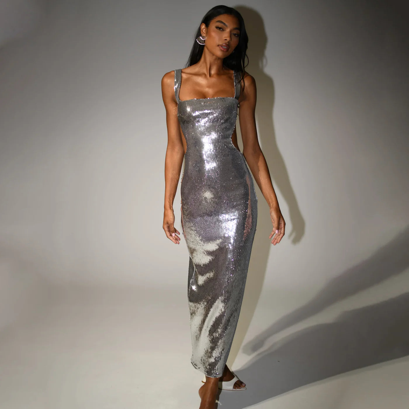 Shay | Sequin Cut Out Maxi Dress