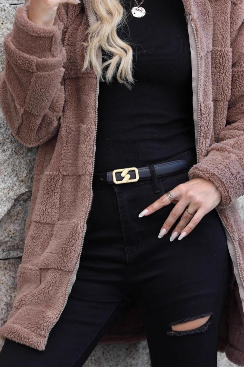 Hooded Long Fleece Cardigan Coat