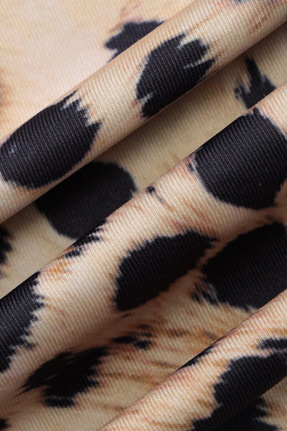 Sexy Leopard Print V Neck Slim Maxi Dress