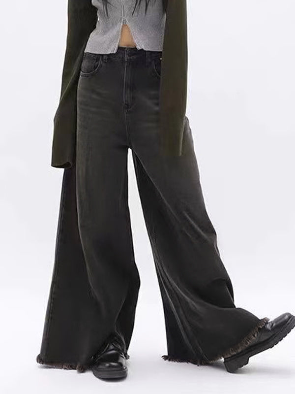 Washed Vintage Brown Loose Boyfriend Jeans