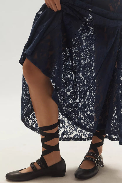 Lace Hollow Out Long Skirt
