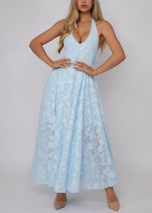 Celeste - Halter Lace Maxi Dress