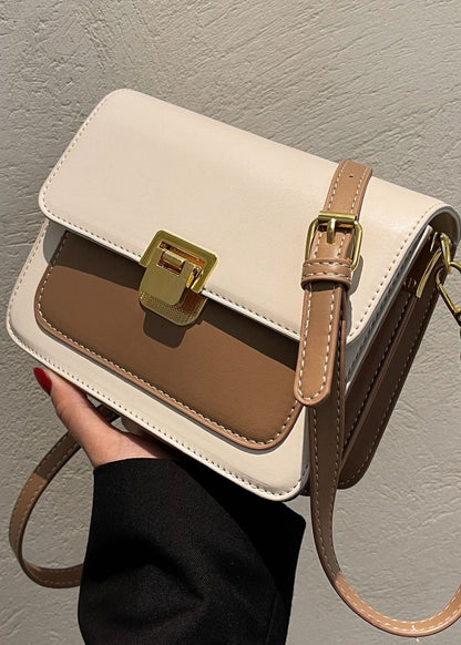 Alviera - Two-Tone StructuRed Crossbody Bag with Gold Clasp