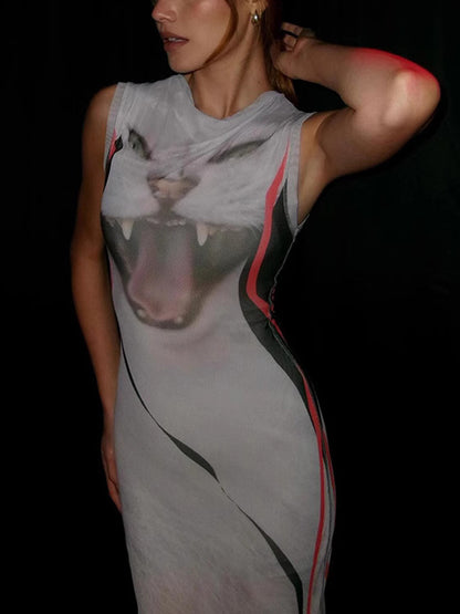 Y2K Functional Prints Maxi Dress