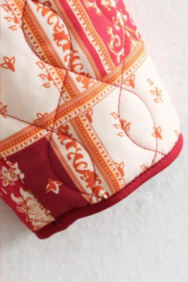 Colorblock Printed Cotton Jacket