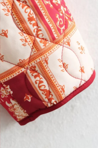 Colorblock Printed Cotton Jacket