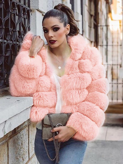 Faux Fur Coat With Hood Warm Winter 2026 Short Plush Eco-friendly Fur Coat For Women