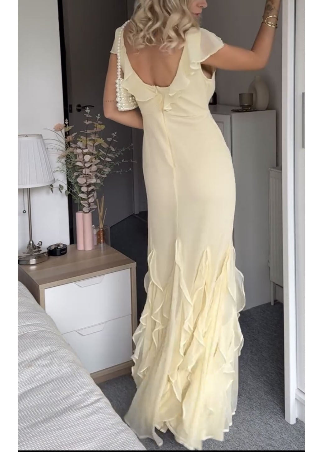 Celeste - Ruffled Chiffon Maxi Dress