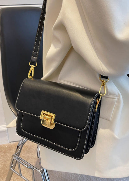 Alviera - Two-Tone StructuRed Crossbody Bag with Gold Clasp
