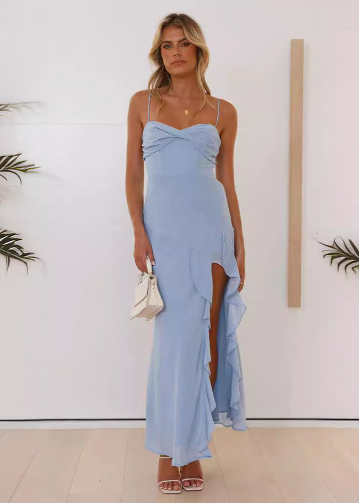 Seraphina - Ruffled Slit Maxi Dress