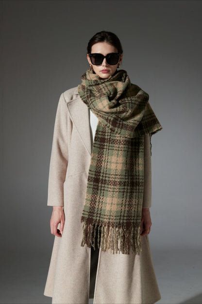 Plaid Fringe Scarf