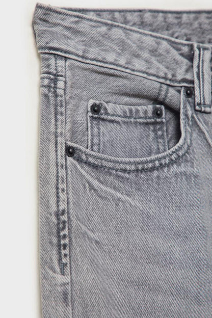 Metal Accent Trendy Wide Leg Jean