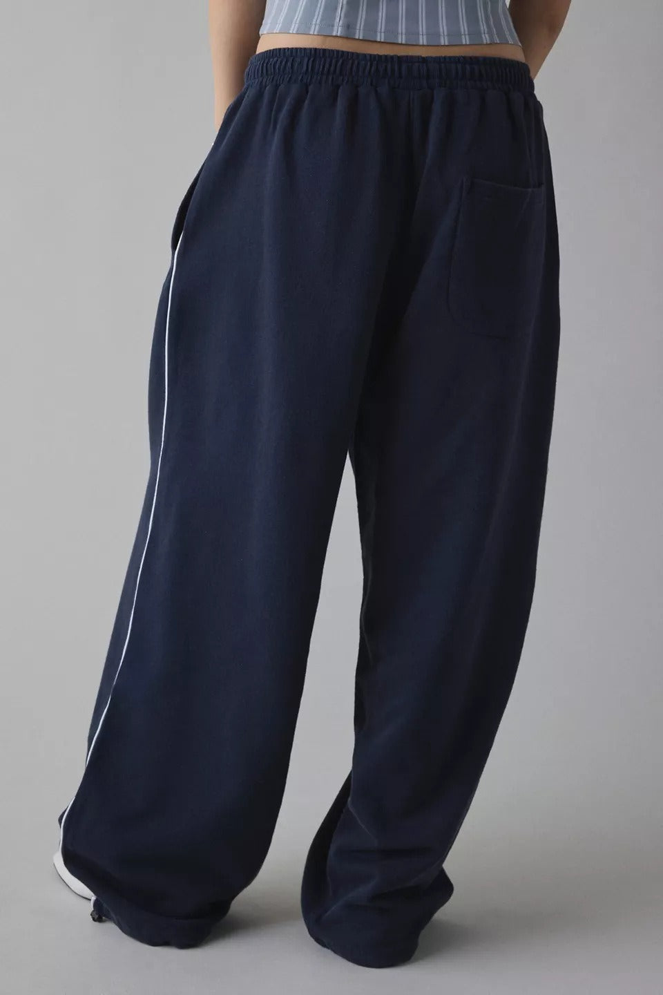 Elastic Waist Loose Fit Casual Pants