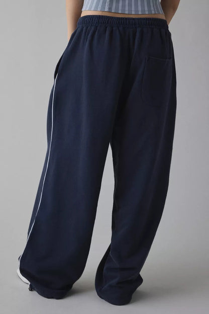 Elastic Waist Loose Fit Casual Pants