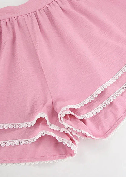 Ruffled Two-Piece Set with Lantern Sleeves