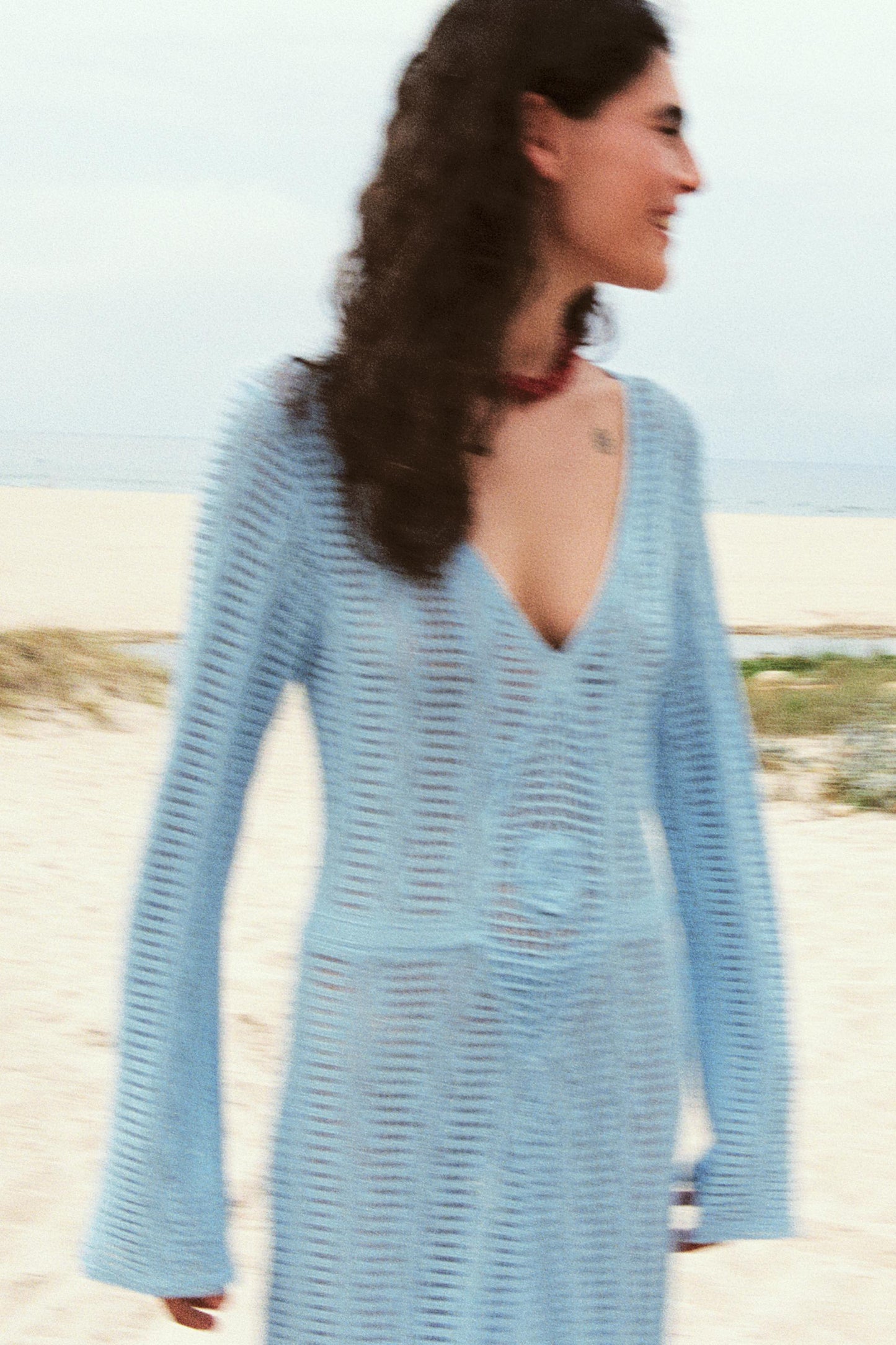 Doris V-neck Long Sleeve Knit Maxi Dress