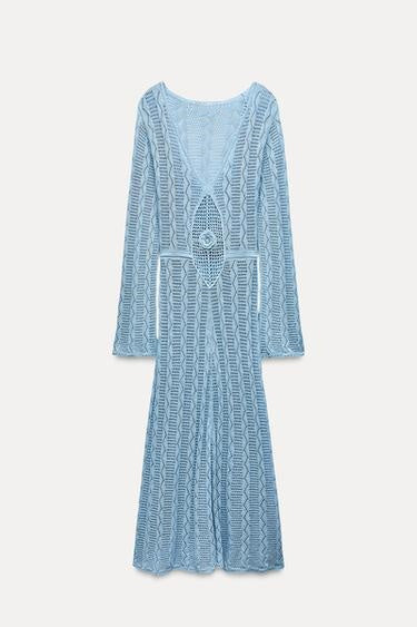 Doris V-neck Long Sleeve Knit Maxi Dress