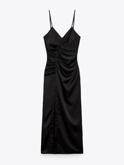 Ruched Cami Lace up Dress