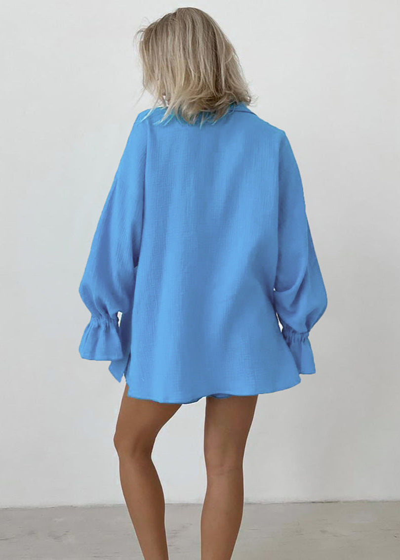 Breeze Cotton - Relaxed Two-Piece Shirt & Shorts Set