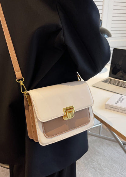 Alviera - Two-Tone StructuRed Crossbody Bag with Gold Clasp