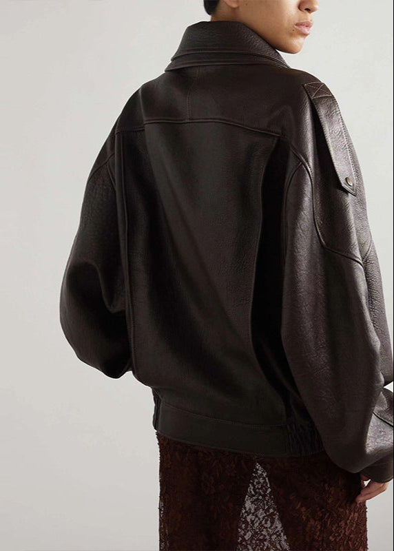 Oversized Leather Biker Jacket – Vintage-InspiRed Statement