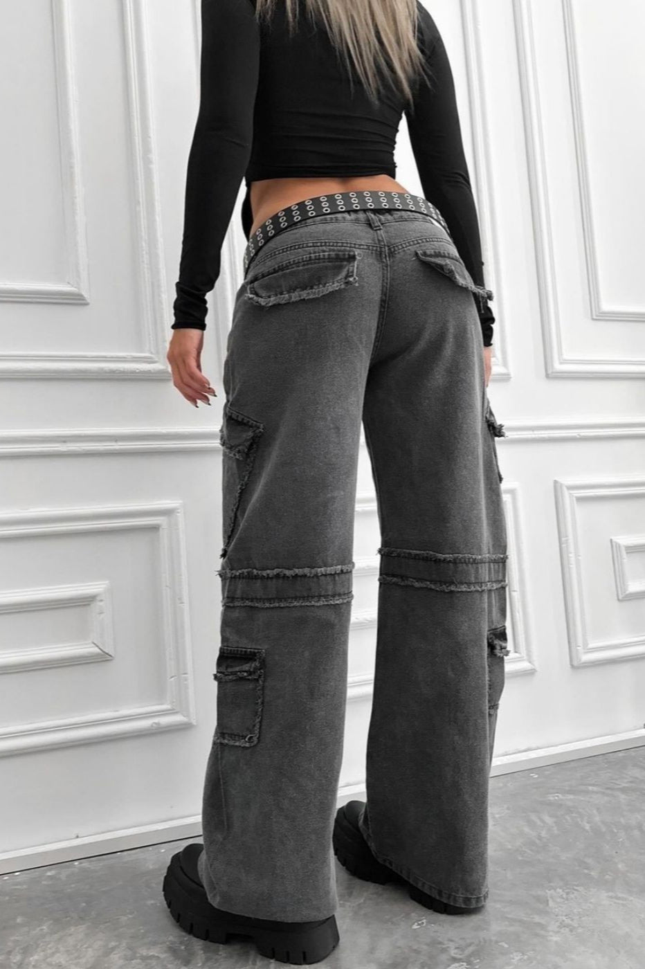 Street Style High Waist Utility Jean