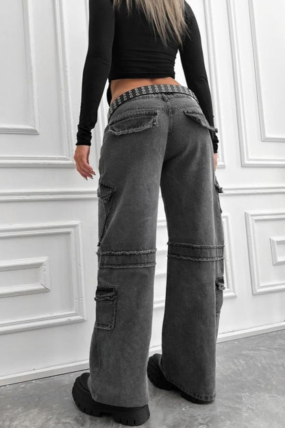 Street Style High Waist Utility Jean