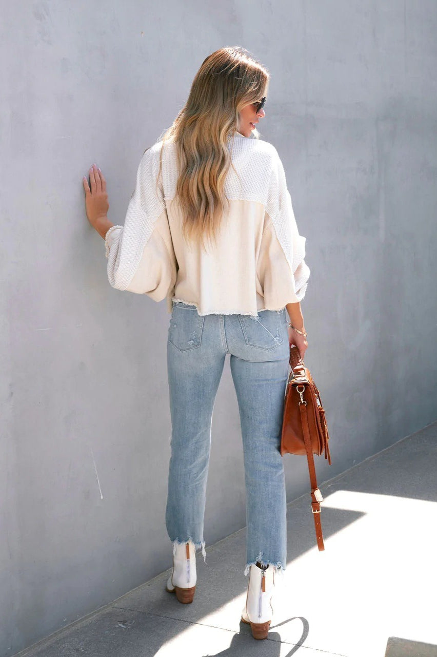 Brushed Waffle Long Sleeve Coat