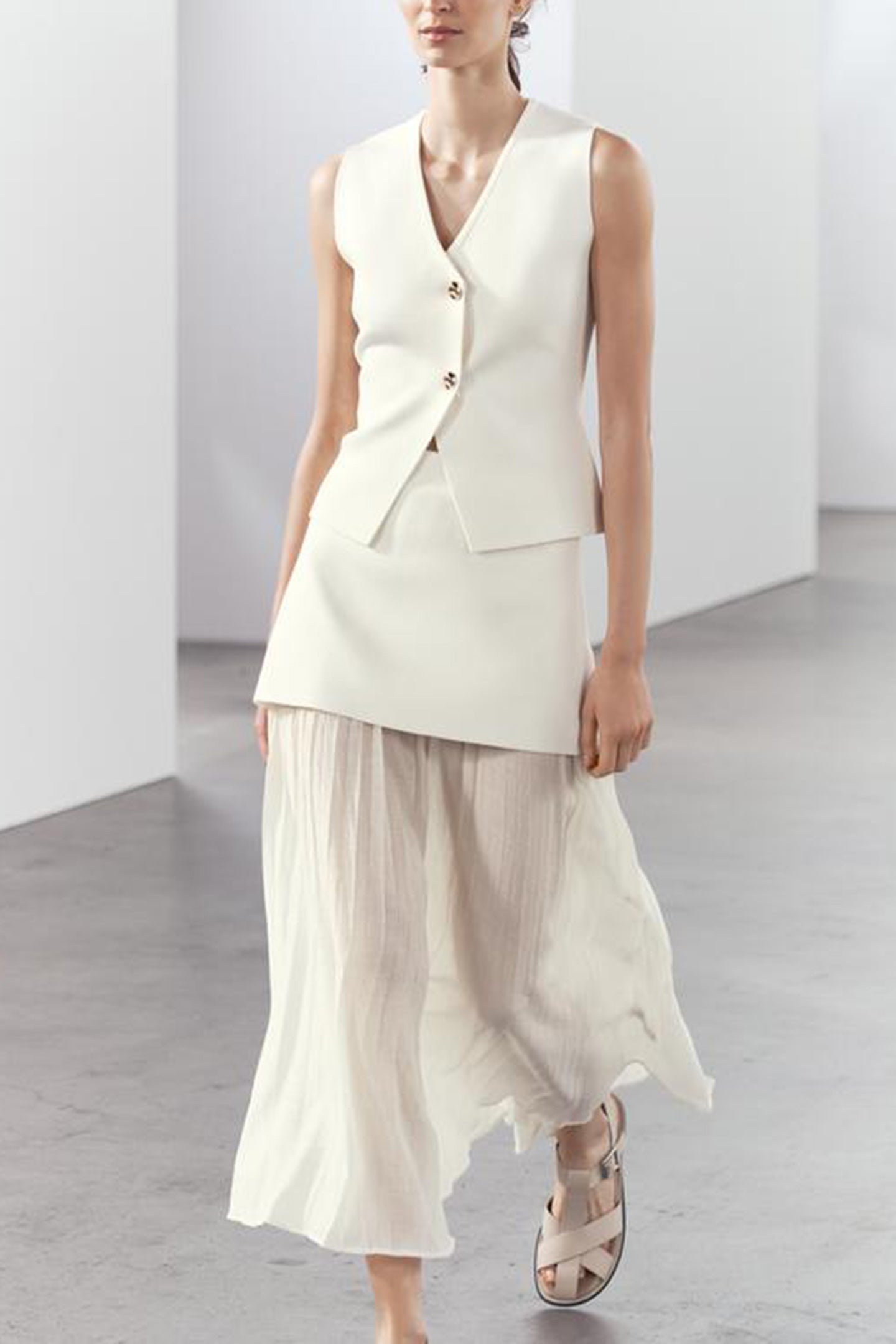 Lynn Spliced Pleated Skirt Knit Set