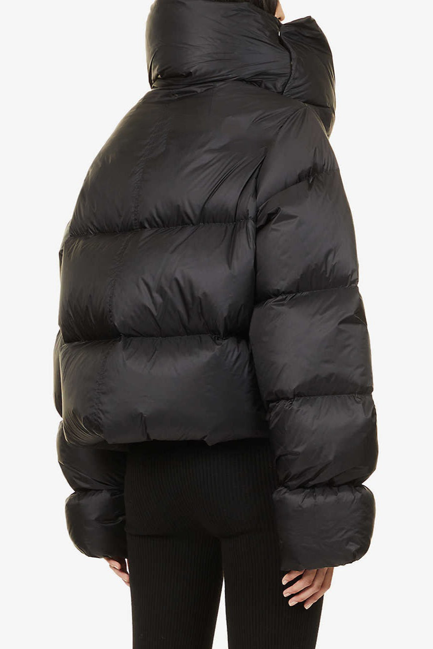 High Neck Scarf Collar Quilted Puffer Jacket