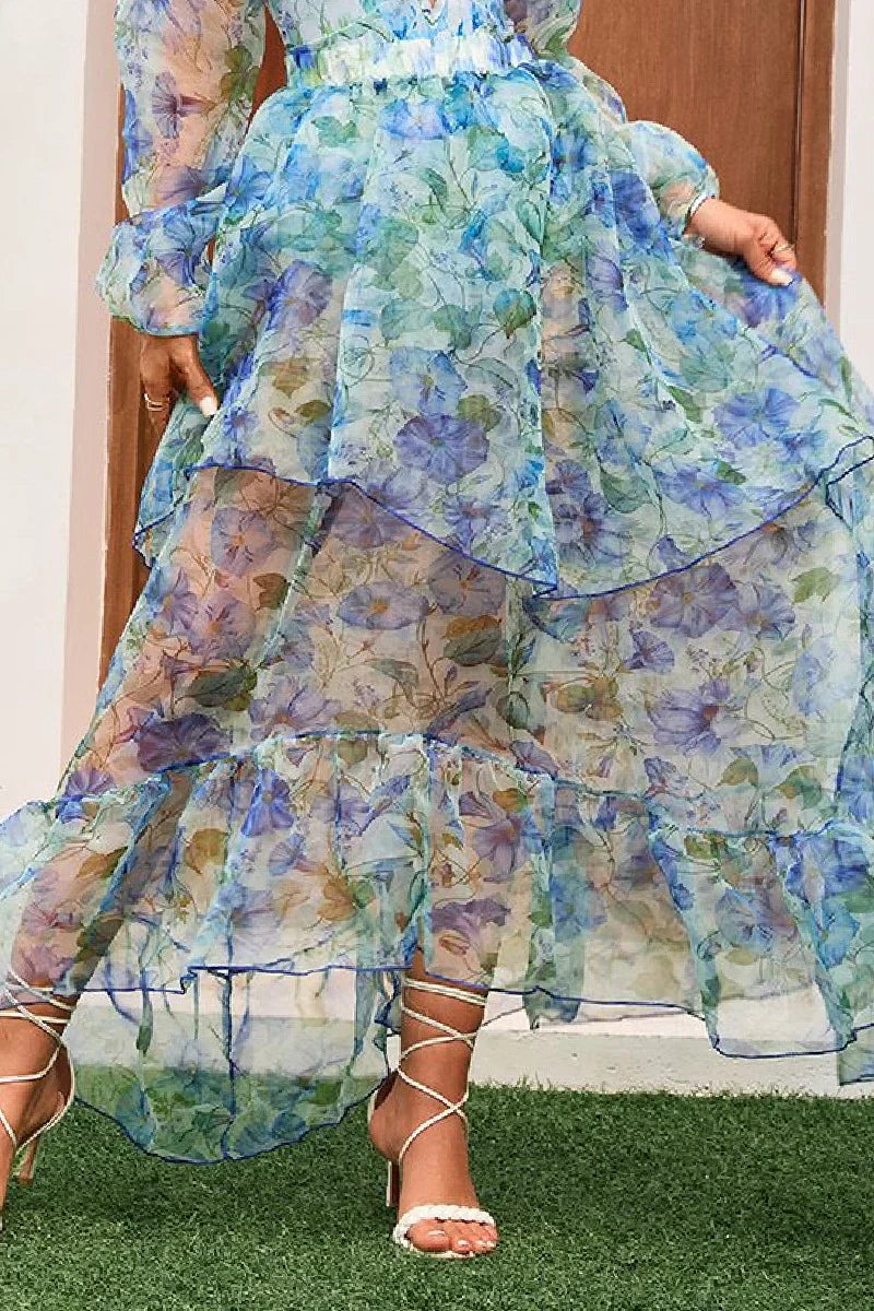 Floral Appliqué One Piece Swimsuit Set