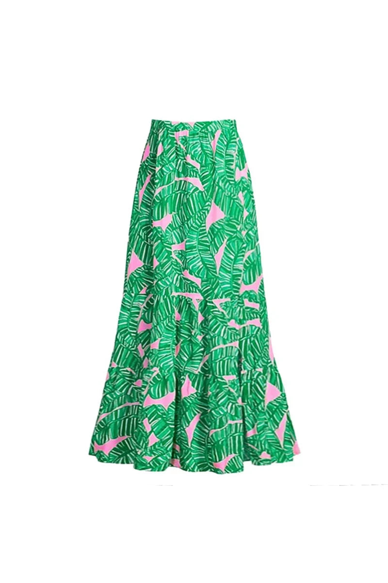 Green Zip-Up Floral Surf Set