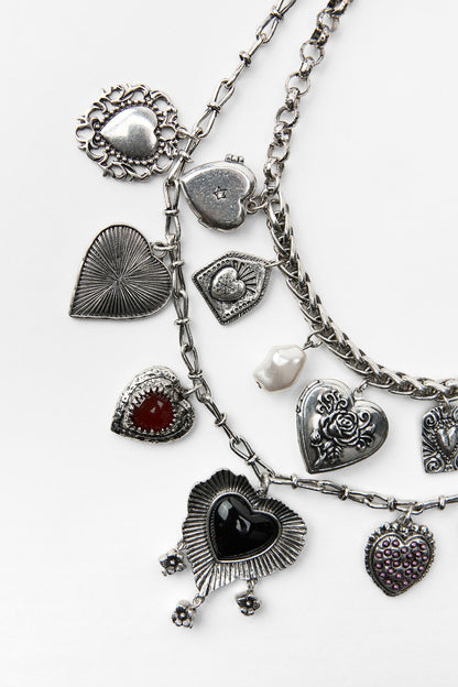 Two-Pack Irregular Heart Necklace Set